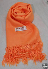 Fair Trade 70% Pashmina(Cashmere) 30% SILK Shawl Orange