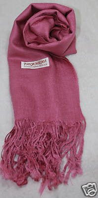 Fair Trade 70% Pashmina(Cashmere) 30% SILK Shawl Rose Pink