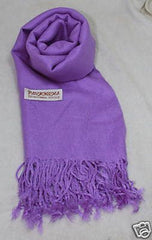 Fair Trade 70% Pashmina(Cashmere) 30% SILK Shawl Purple