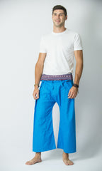 Organic Cotton Thai Fisherman Yoga Massage Pants Blue