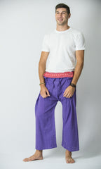 Cotton Thai Fisherman Yoga Massage Pants Purple