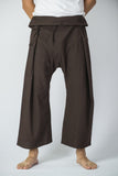 Cotton Thai Fisherman Yoga Massage Pants Solid Brown
