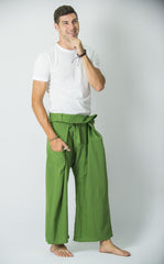 Cotton Thai Fisherman Yoga Massage Pants Solid Lime
