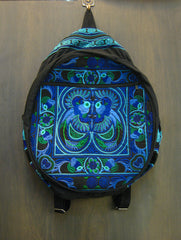 Thai Hill Tribe Embroidered Backpack in Blue