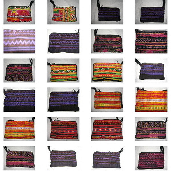 Wholesale set of 10 Thai Hmomg Fabric Coin Purses