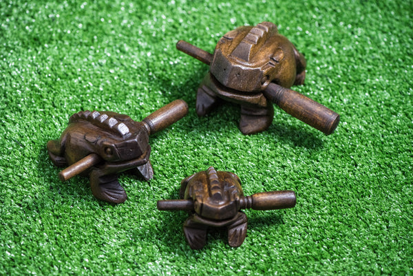 Wholesale Set of 10 Thai Hand Carved Talking Frog Instrument