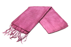 100% Fair Trade Thai Silk Solid Color Scarf Purple