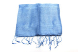 100% Fair Trade Thai Silk Solid Color Scarf Light Blue