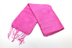 100% Fair Trade Thai Silk Solid Color Scarf Pink