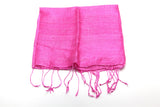 100% Fair Trade Thai Silk Solid Color Scarf Pink