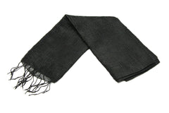 100% Fair Trade Thai Silk Solid Color Scarf Black