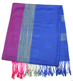 Fair Trade Hand Made Nepal Pashmina Scarf Shawl Blue Purple