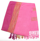 Fair Trade Hand Made Nepal Pashmina Scarf Shawl Pink Purple