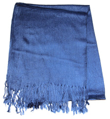 Fair Trade 70% Pashmina(Cashmere) 30% SILK Shawl Blue