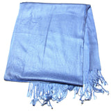 Fair Trade 70% Pashmina(Cashmere) 30% SILK Shawl Light Blue