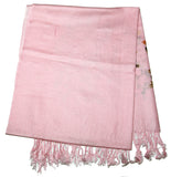 Fair Trade Hand Made Nepal Pashmina Scarf Shawl Embroidered Pink