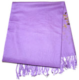 Fair Trade Hand Made Nepal Pashmina Scarf Shawl Embroidered Purple