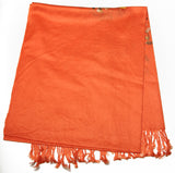 Fair Trade Hand Made Nepal Pashmina Scarf Shawl Embroidered Orange