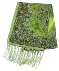 Lovely Hand Made Thai Floral Scarf Shawl Green