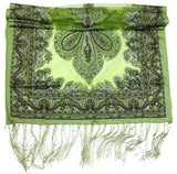 Lovely Hand Made Thai Floral Scarf Shawl Green