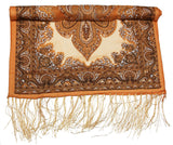 Lovely Hand Made Thai Floral Scarf Shawl Brown