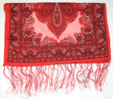 Lovely Hand Made Thai Floral Scarf Shawl Red