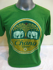 Super Soft Cotton Vintage Distressed Old School BEER CHANG Green