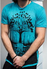 Sure Design Mens T-Shirts Tree of Life in Turquoise