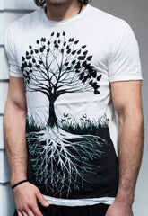 Sure Design Mens T-Shirts Tree of Life in White