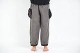Organic Cotton Thai  Yoga Massage Pants Hill Tribe Trim Grey