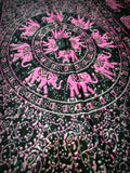100% Organic Cotton Scarf Shawl From Thailand Elephant Mandala Pink