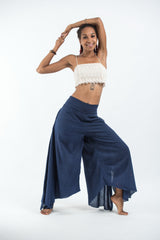 Women's Tinkerbell Cotton Palazzo Pants in Navy