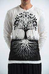 Sure Design Unisex Long Sleeve Shirts Tree of Life in White
