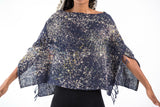 Hand Made Organic Cotton Scarf Shawl Navy