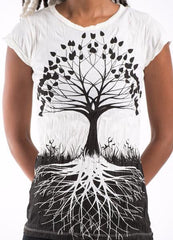 Sure Design Womens T-Shirts Tree of Life in White