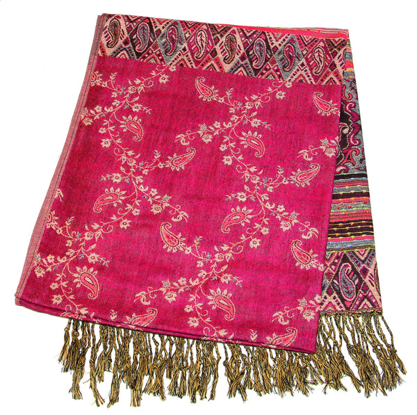 Nepal Hand Made Pashmina Shawl Scarf Pink