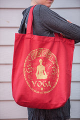 NEW Recycled Cotton Canvass Shopping Tote Bag Yoga Red