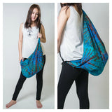 Hand Made Tie Dye Boho Day Bag Purse Blue
