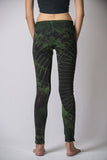 Super Soft Comfortable Womens Leggings Tie Dye Green Black
