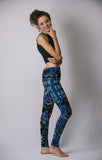 Super Soft Comfortable Womens Leggings Tie Dye Blue Black