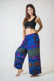 Thai Organic Cotton Wide Leg Palazzo Pants Tie Dye Royal Blue