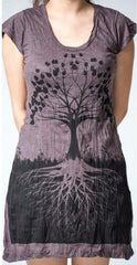 Sure Design Womens Dress Tree of Life in Brown