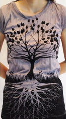 Sure Design Womens T-Shirts Tree of Life in Gray