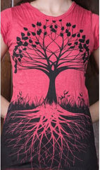 Sure Design Womens T-Shirts Tree of Life in Red
