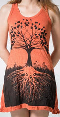 Sure Design Womens Tank Dress Tree of Life in Orange