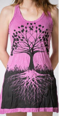 Sure Design Womens Tank Dress Tree of Life in Purple
