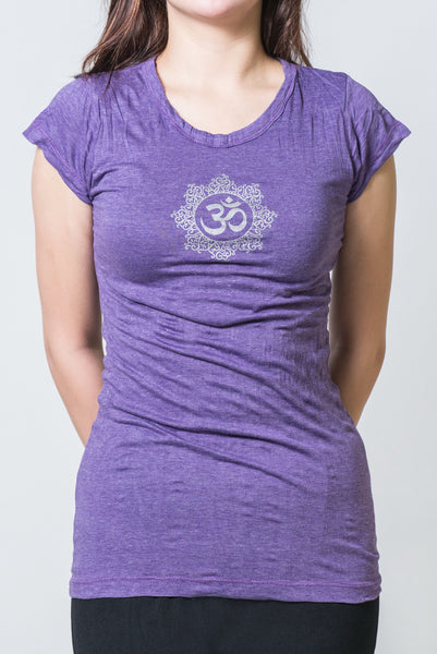 SureDesign Women's Super Soft Tshirt Om Purple