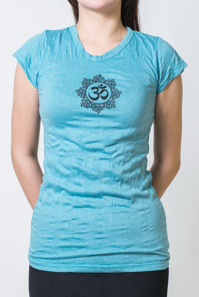 SureDesign Women's Super Soft Tshirt Om Turquoise