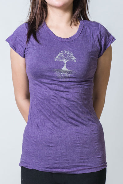 SureDesign Women's Super Soft Tshirt Tree Of Life Purple