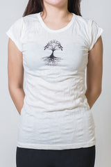 SureDesign Women's Super Soft Tshirt Tree Of Life White
